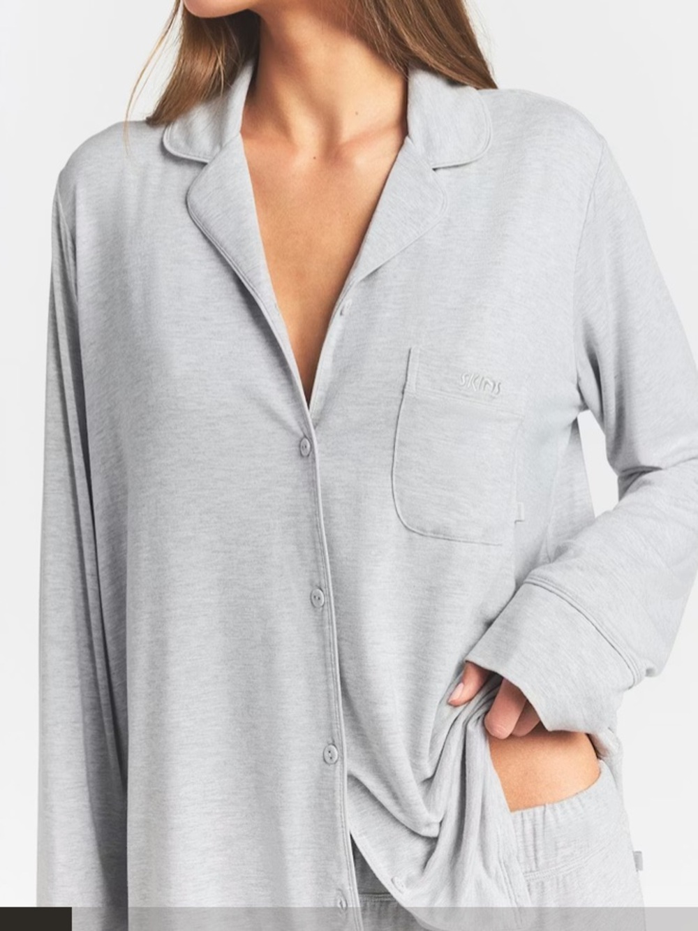 SKIMS Sleep Long Sleep Set Light Heather Grey NWT - Picture 4 of 9